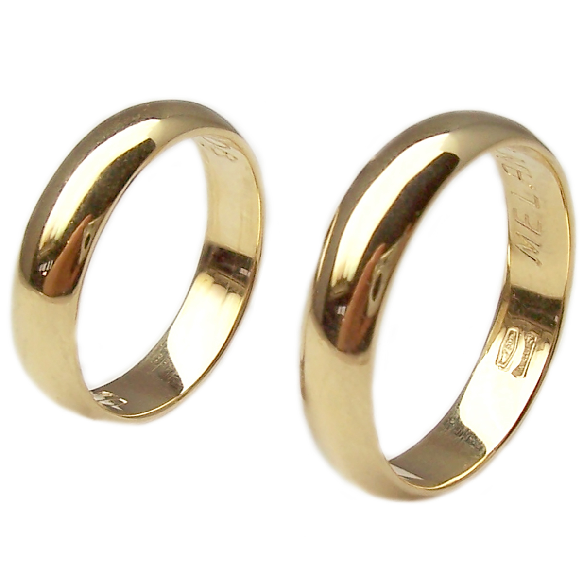 Anelli nuziali per matrimonio in oro giallo o bianco 5 mm fedi anello coppia 2 p